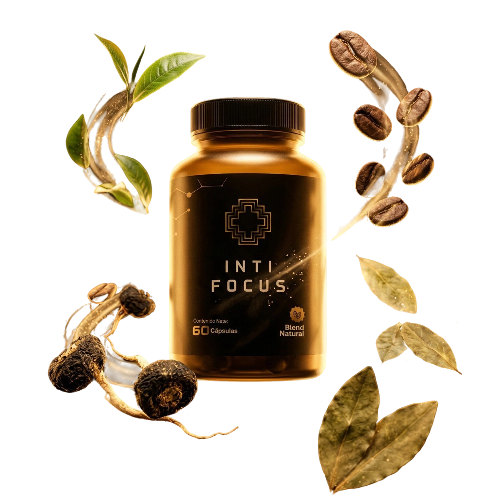 Inti Focus — fórmula andina con L-teanina, cafeína, maca negra y hoja de coca